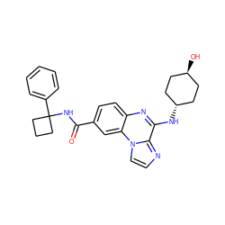 O=C(NC1(c2ccccc2)CCC1)c1ccc2nc(N[C@H]3CC[C@H](O)CC3)c3nccn3c2c1 ZINC000299845242