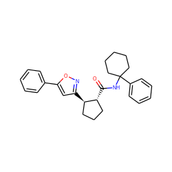 O=C(NC1(c2ccccc2)CCCCC1)[C@@H]1CCC[C@H]1c1cc(-c2ccccc2)on1 ZINC000045244936