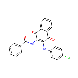 O=C(NC1=C(Nc2ccc(Cl)cc2)C(=O)c2ccccc2C1=O)c1ccccc1 ZINC000005525608