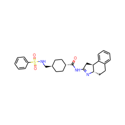 O=C(NC1=N[C@H]2CCc3ccccc3[C@@H]2C1)[C@H]1CC[C@H](CNS(=O)(=O)c2ccccc2)CC1 ZINC000253664563