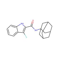 O=C(NC12CC3CC(CC(C3)C1)C2)c1[nH]c2ccccc2c1F ZINC001772612115