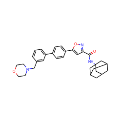 O=C(NC12CC3CC(CC(C3)C1)C2)c1cc(-c2ccc(-c3cccc(CN4CCOCC4)c3)cc2)on1 ZINC000653851637