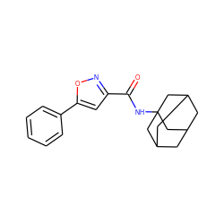 O=C(NC12CC3CC(CC(C3)C1)C2)c1cc(-c2ccccc2)on1 ZINC000023027346