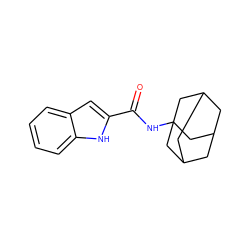 O=C(NC12CC3CC(CC(C3)C1)C2)c1cc2ccccc2[nH]1 ZINC000006583944