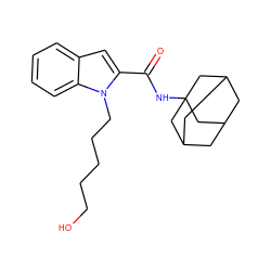 O=C(NC12CC3CC(CC(C3)C1)C2)c1cc2ccccc2n1CCCCCO ZINC001772657183