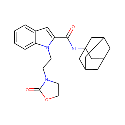 O=C(NC12CC3CC(CC(C3)C1)C2)c1cc2ccccc2n1CCN1CCOC1=O ZINC001772638439