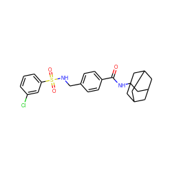 O=C(NC12CC3CC(CC(C3)C1)C2)c1ccc(CNS(=O)(=O)c2cccc(Cl)c2)cc1 ZINC000043075629