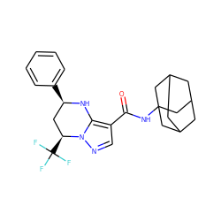 O=C(NC12CC3CC(CC(C3)C1)C2)c1cnn2c1N[C@H](c1ccccc1)C[C@@H]2C(F)(F)F ZINC000016474423