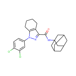 O=C(NC12CC3CC(CC(C3)C1)C2)c1nn(-c2ccc(Cl)c(Cl)c2)c2c1CCCC2 ZINC000035920709