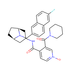 O=C(NC1C[C@@H]2CC[C@H](C1)N2Cc1ccc2cc(F)ccc2c1)c1cc[n+]([O-])cc1C(=O)N1CCCCC1 ZINC000043020618