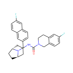 O=C(NC1C[C@H]2CC[C@H](C1)N2Cc1ccc2cc(F)ccc2c1)N1CCc2cc(F)ccc2C1 ZINC000101513406