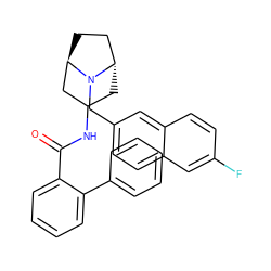 O=C(NC1C[C@H]2CC[C@H](C1)N2Cc1ccc2cc(F)ccc2c1)c1ccccc1-c1ccccc1 ZINC000101206375