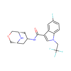 O=C(NC1C[C@H]2COC[C@@H](C1)N2)c1cn(CC(F)(F)F)c2ccc(F)cc12 ZINC001772629257