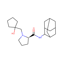 O=C(NC1C2CC3CC(C2)CC1C3)[C@H]1CCCN1CC1(O)CCCC1 ZINC000049784868