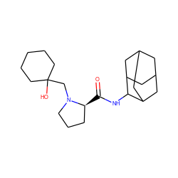 O=C(NC1C2CC3CC(C2)CC1C3)[C@H]1CCCN1CC1(O)CCCCC1 ZINC000049124877
