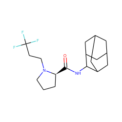 O=C(NC1C2CC3CC(C2)CC1C3)[C@H]1CCCN1CCC(F)(F)F ZINC000049116279