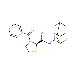 O=C(NC1C2CC3CC(C2)CC1C3)[C@H]1SCCN1C(=O)c1ccccc1 ZINC000066252615