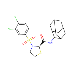 O=C(NC1C2CC3CC(C2)CC1C3)[C@H]1SCCN1S(=O)(=O)c1ccc(Cl)c(Cl)c1 ZINC000066251563