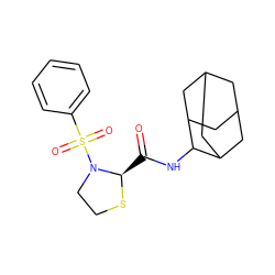 O=C(NC1C2CC3CC(C2)CC1C3)[C@H]1SCCN1S(=O)(=O)c1ccccc1 ZINC000066258885