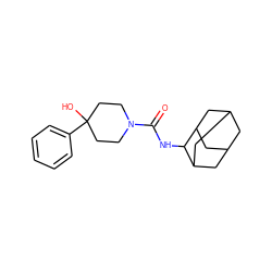 O=C(NC1C2CC3CC(C2)CC1C3)N1CCC(O)(c2ccccc2)CC1 ZINC000045391484