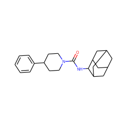 O=C(NC1C2CC3CC(C2)CC1C3)N1CCC(c2ccccc2)CC1 ZINC000045364374