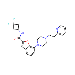 O=C(NC1CC(F)(F)C1)c1cc2cccc(N3CCN(CCc4ccccn4)CC3)c2o1 ZINC000114867904