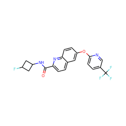 O=C(NC1CC(F)C1)c1ccc2cc(Oc3ccc(C(F)(F)F)cn3)ccc2n1 ZINC001772584059