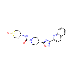 O=C(NC1CC[S+]([O-])CC1)N1CCC(c2nc(-c3ccc4ccccc4n3)no2)CC1 ZINC000072179589