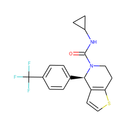 O=C(NC1CC1)N1CCc2sccc2[C@H]1c1ccc(C(F)(F)F)cc1 ZINC000084671160