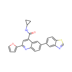 O=C(NC1CC1)c1cc(-c2ccco2)nc2ccc(-c3ccc4scnc4c3)cc12 ZINC000150094283