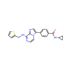 O=C(NC1CC1)c1ccc(-c2cnc3c(NCc4cccs4)nccn23)cc1 ZINC000200237140