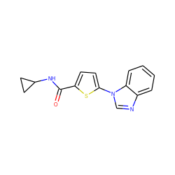 O=C(NC1CC1)c1ccc(-n2cnc3ccccc32)s1 ZINC000084602140