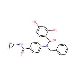 O=C(NC1CC1)c1ccc(N(Cc2ccccc2)C(=O)c2ccc(O)cc2O)cc1 ZINC000653672859