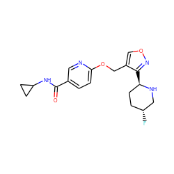 O=C(NC1CC1)c1ccc(OCc2conc2[C@@H]2CC[C@@H](F)CN2)nc1 ZINC000169685449