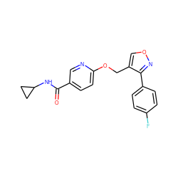 O=C(NC1CC1)c1ccc(OCc2conc2-c2ccc(F)cc2)nc1 ZINC000142687401