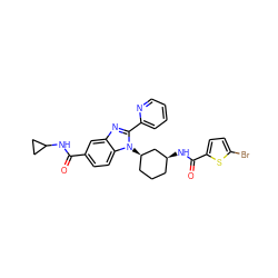 O=C(NC1CC1)c1ccc2c(c1)nc(-c1ccccn1)n2[C@@H]1CCC[C@H](NC(=O)c2ccc(Br)s2)C1 ZINC000653831301