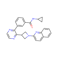 O=C(NC1CC1)c1cccc(-c2nccnc2C2CN(c3ccc4ccccc4n3)C2)c1 ZINC000139823217