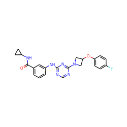 O=C(NC1CC1)c1cccc(Nc2ncnc(N3CC(Oc4ccc(F)cc4)C3)n2)c1 ZINC001772605994