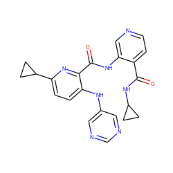 O=C(NC1CC1)c1ccncc1NC(=O)c1nc(C2CC2)ccc1Nc1cncnc1 ZINC000169701700