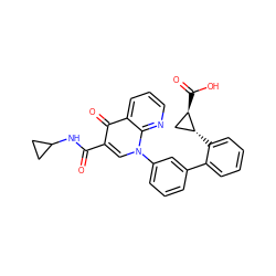 O=C(NC1CC1)c1cn(-c2cccc(-c3ccccc3[C@@H]3C[C@H]3C(=O)O)c2)c2ncccc2c1=O ZINC000034074576