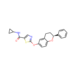 O=C(NC1CC1)c1cnc(Oc2ccc3c(c2)CC[C@@H](c2ccccc2)O3)s1 ZINC000145498847