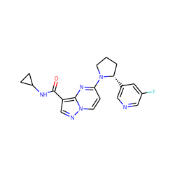 O=C(NC1CC1)c1cnn2ccc(N3CCC[C@@H]3c3cncc(F)c3)nc12 ZINC000169704156