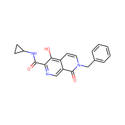 O=C(NC1CC1)c1ncc2c(=O)n(Cc3ccccc3)ccc2c1O ZINC000169710925