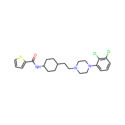 O=C(NC1CCC(CCN2CCN(c3cccc(Cl)c3Cl)CC2)CC1)c1cccs1 ZINC000001485407