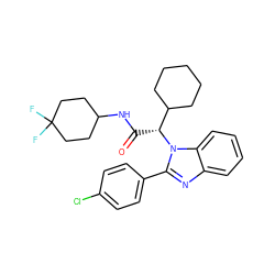 O=C(NC1CCC(F)(F)CC1)[C@H](C1CCCCC1)n1c(-c2ccc(Cl)cc2)nc2ccccc21 ZINC000066258467