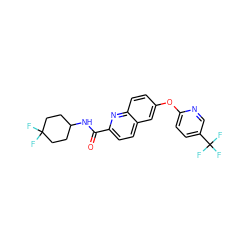 O=C(NC1CCC(F)(F)CC1)c1ccc2cc(Oc3ccc(C(F)(F)F)cn3)ccc2n1 ZINC001772606138