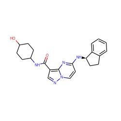 O=C(NC1CCC(O)CC1)c1cnn2ccc(N[C@@H]3CCc4ccccc43)nc12 ZINC000113758141