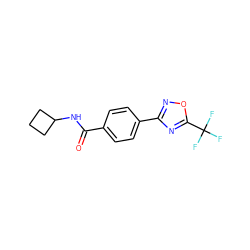 O=C(NC1CCC1)c1ccc(-c2noc(C(F)(F)F)n2)cc1 ZINC000142934172