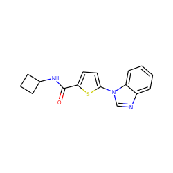 O=C(NC1CCC1)c1ccc(-n2cnc3ccccc32)s1 ZINC000084632718