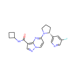 O=C(NC1CCC1)c1cnn2ccc(N3CCC[C@@H]3c3cncc(F)c3)nc12 ZINC000169704195